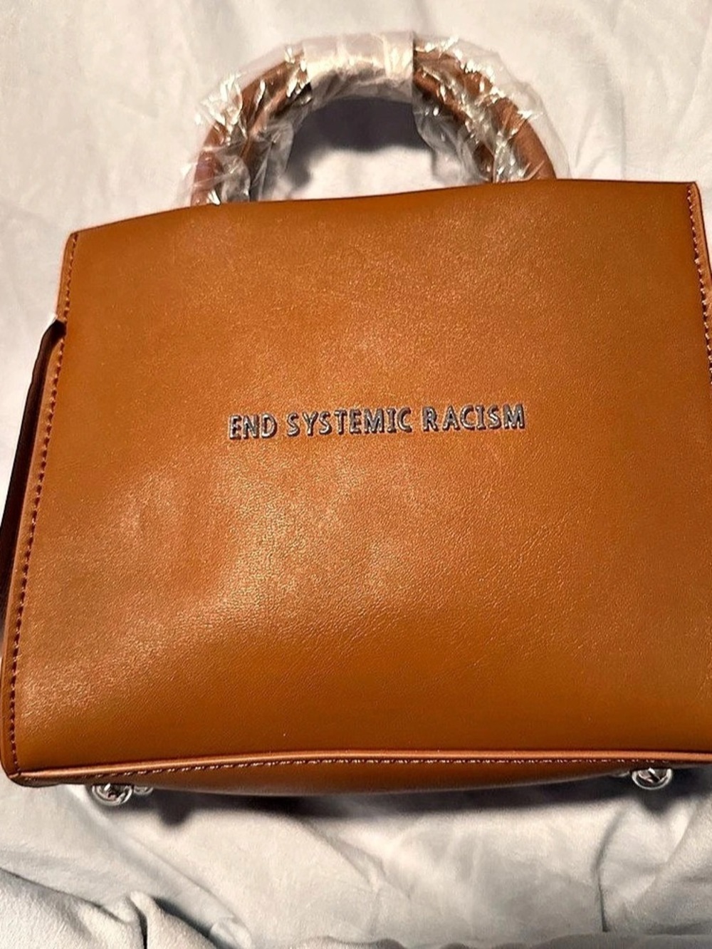 Brandon Blackwood End Systemic Racism Mini Tote Brown